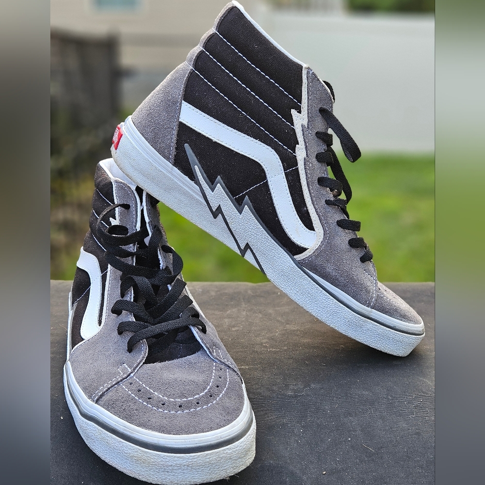Vans SK8 Bolt Pewter Gray Black Lightning Men's Size 12